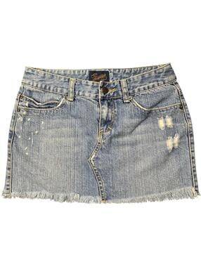 Aeropostale Y2K Rare Distressed Denim Mini Micro Skirt